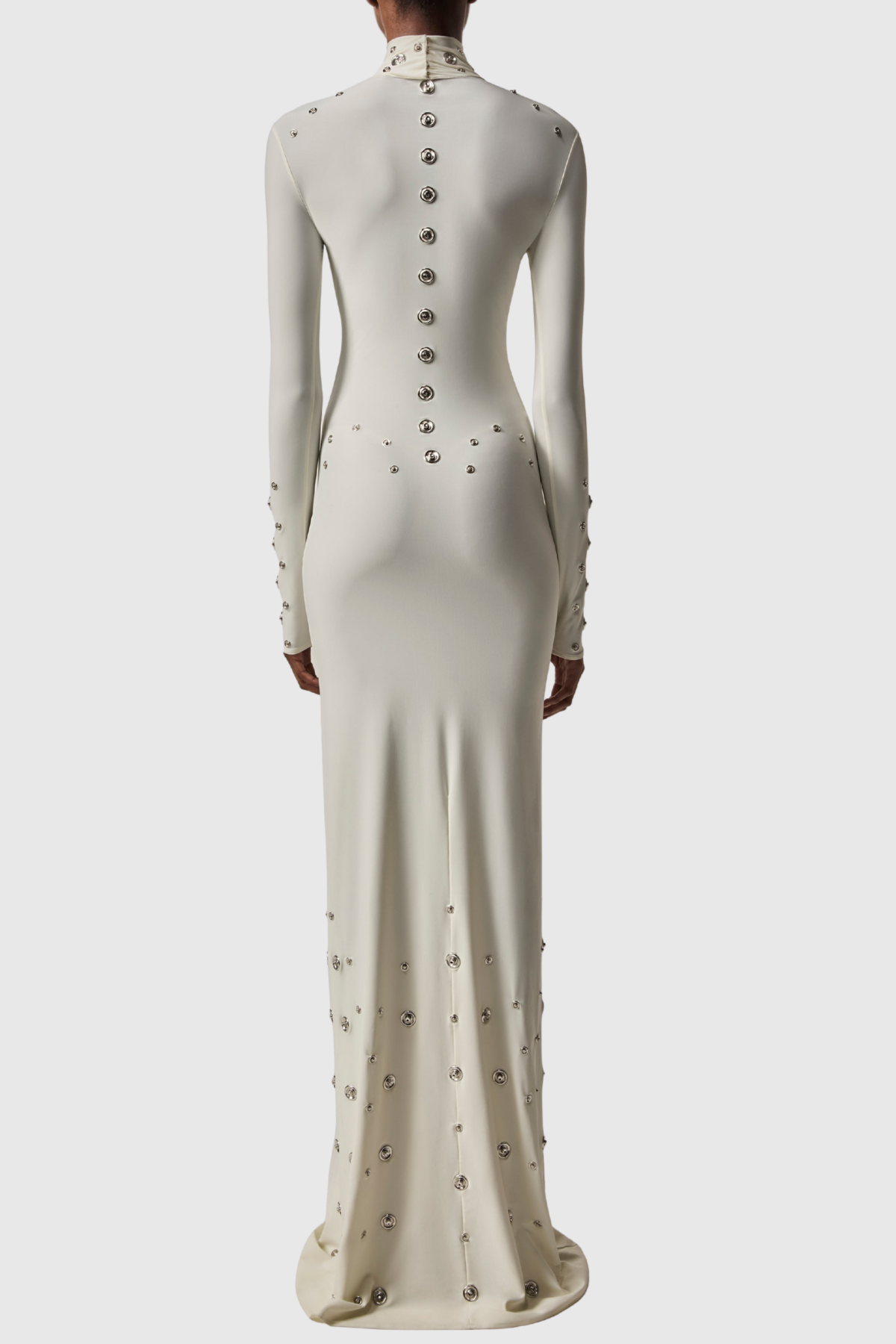 Cassandra Snap Embellished Maxi Dress - White