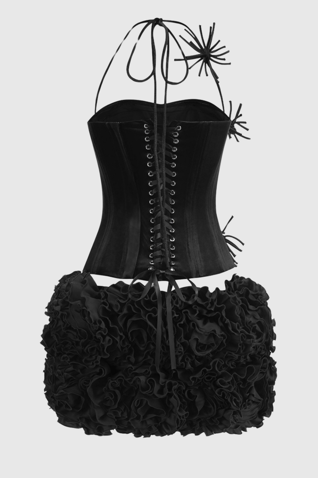 Chakal Flower Corset Bandage Set - Black