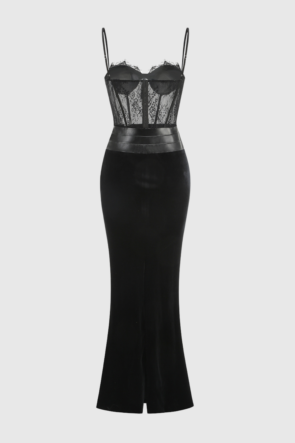 Christena Lace Corset Velvet Maxi Dress