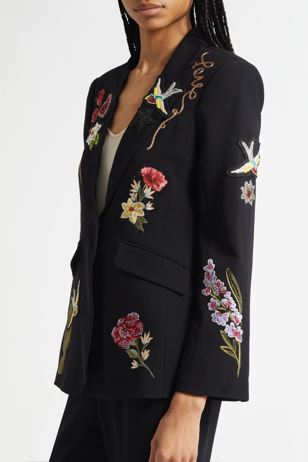 Claudra Embroidered Blazer & Pants Set
