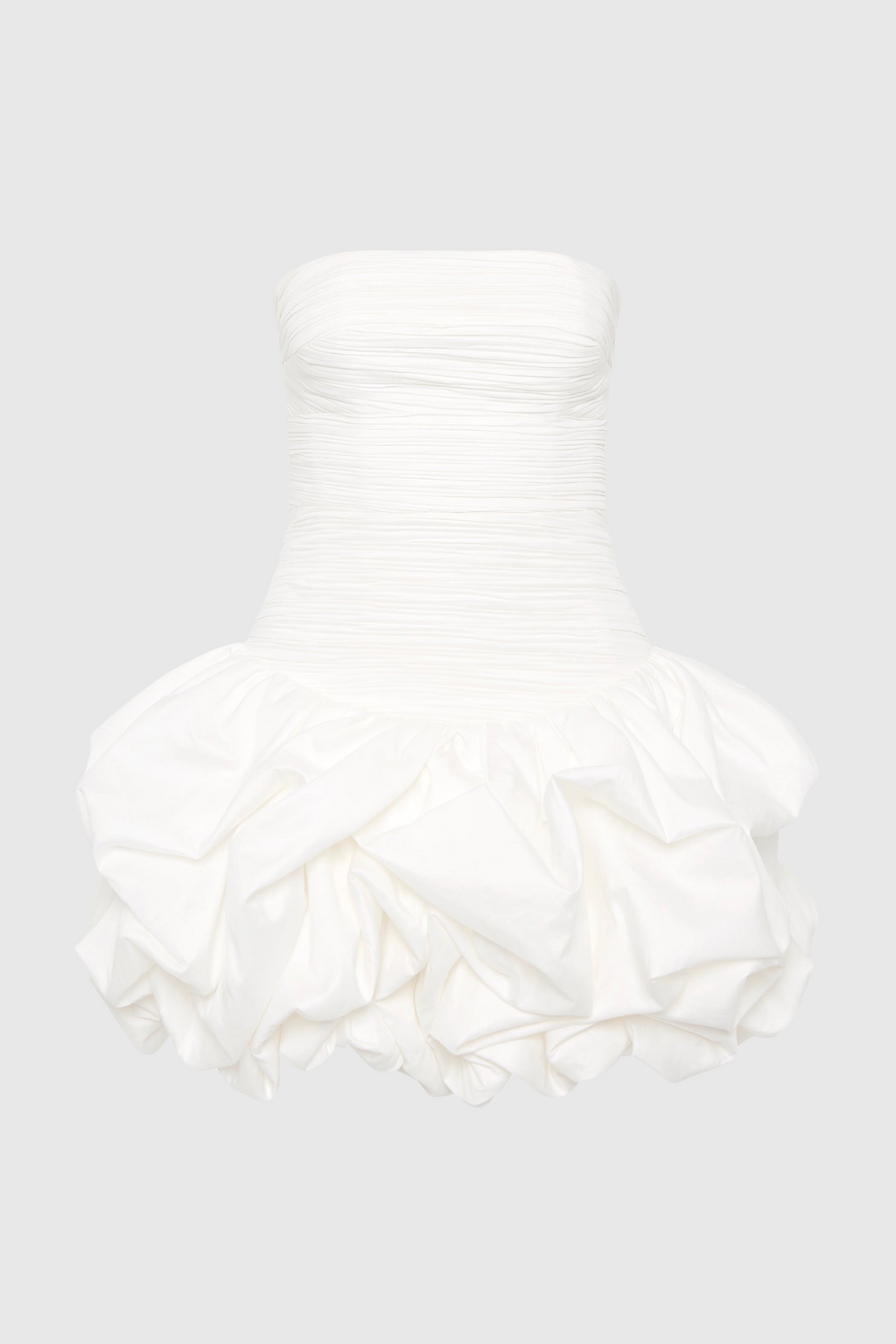 Coleka Floral Print Strapless Ruched Mini Dress - White