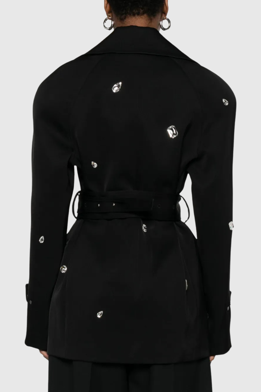 Colta Crystal Embellished Trench Coat
