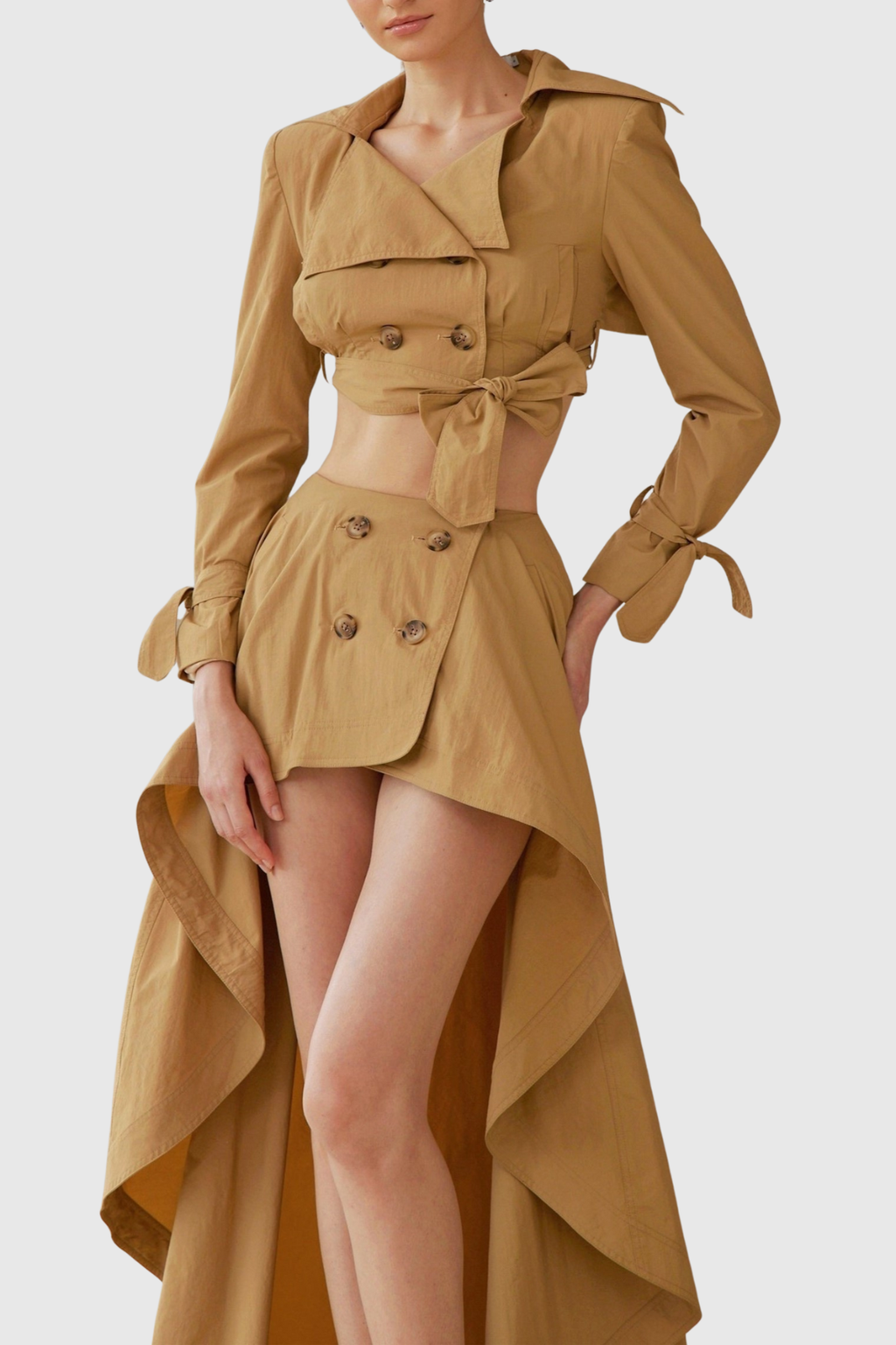 Conara Cropped Trench Jacket & Skirt Set