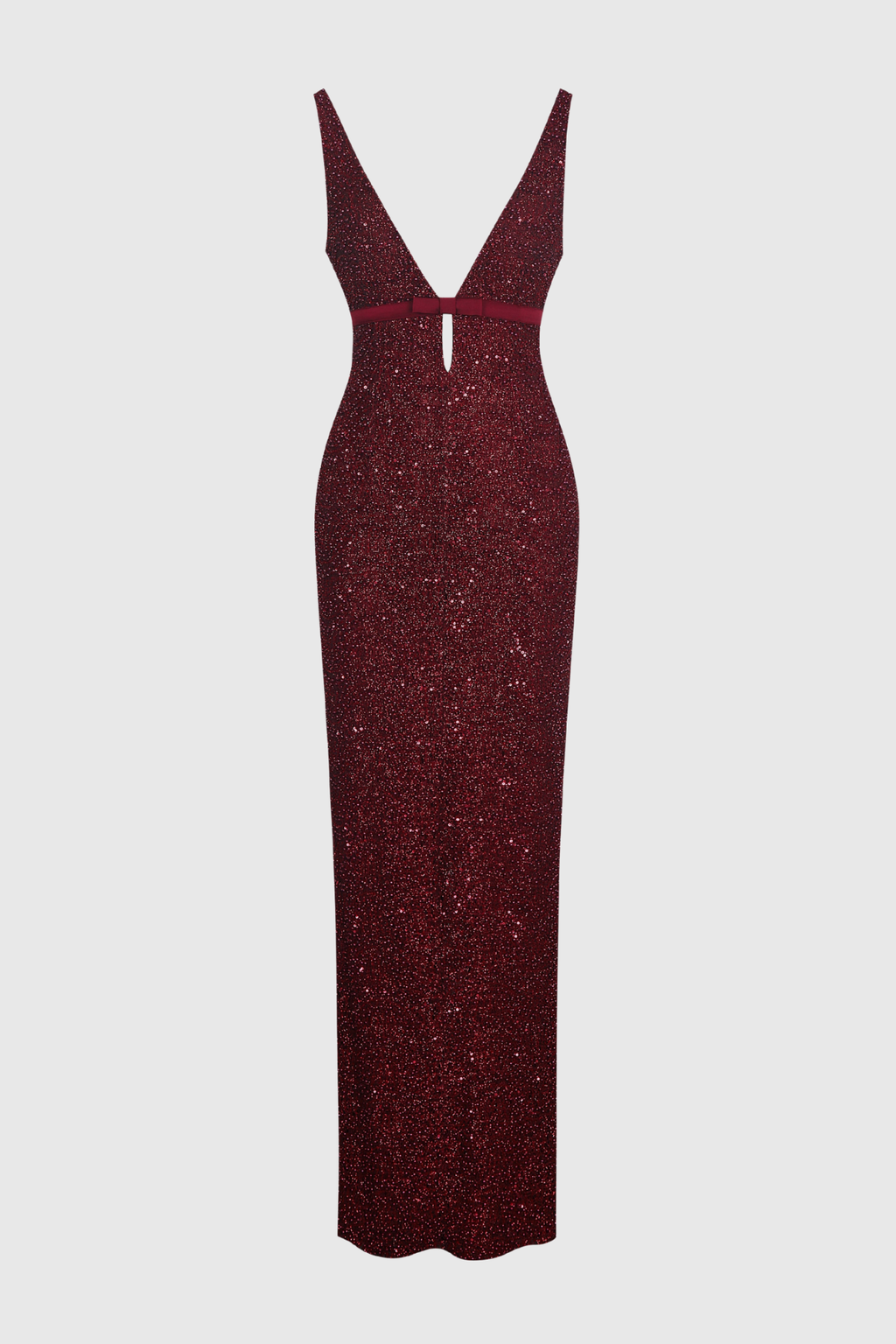 Connoy Beaded Bow Embellished Maxi Bandage Dress