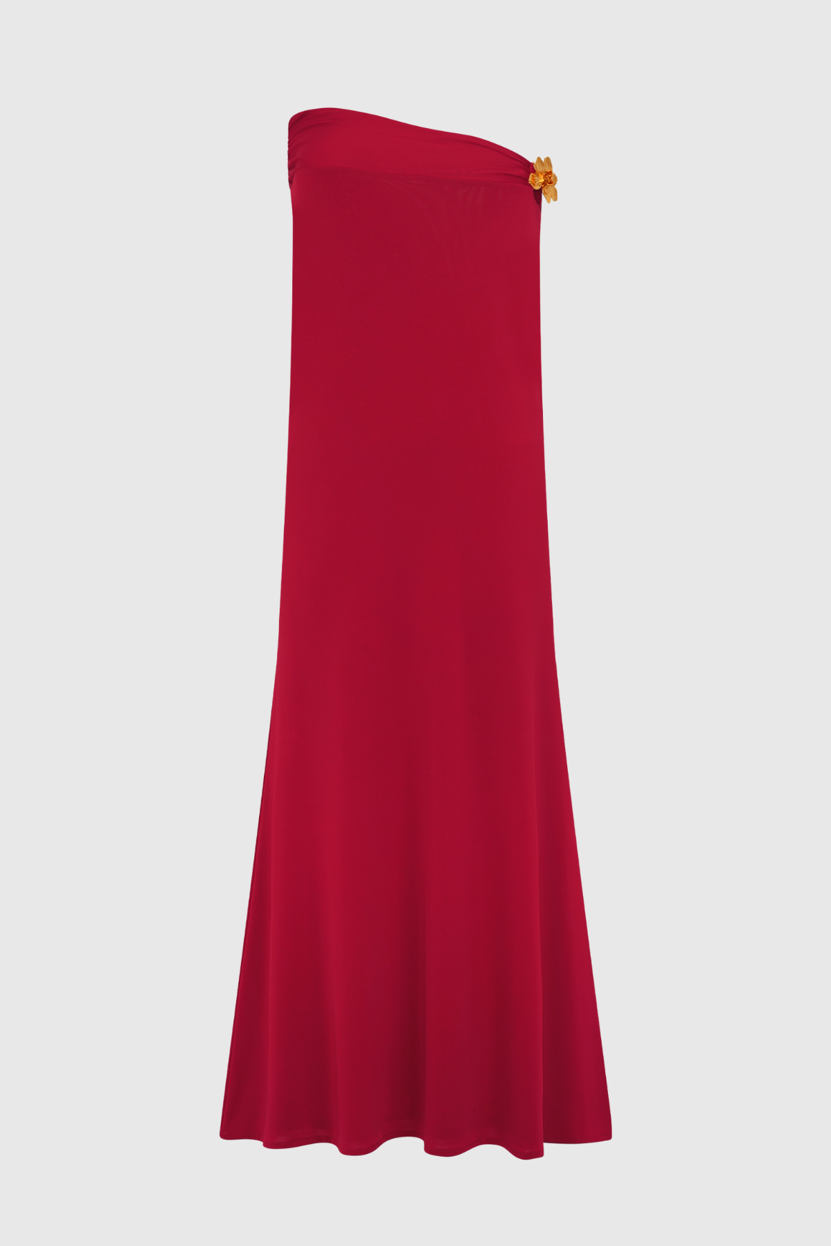 Cornela Floral Embellished Top & Maxi Skirt Set - Red