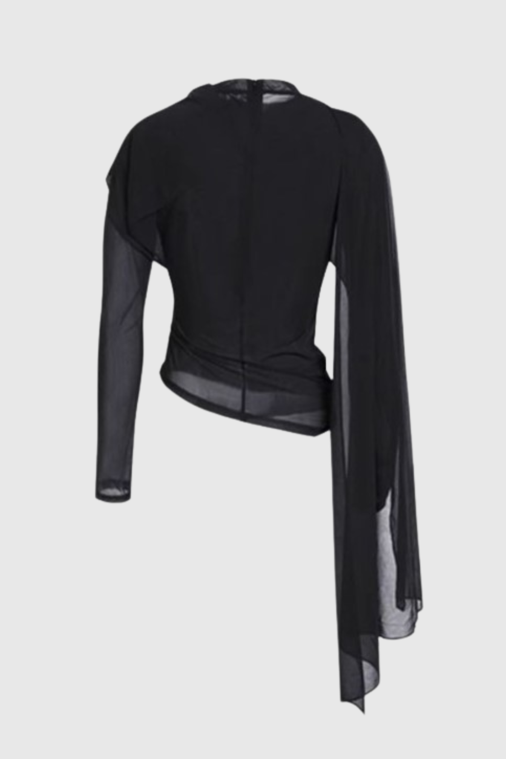 Dania Asymmetrical Shawl Mesh Top