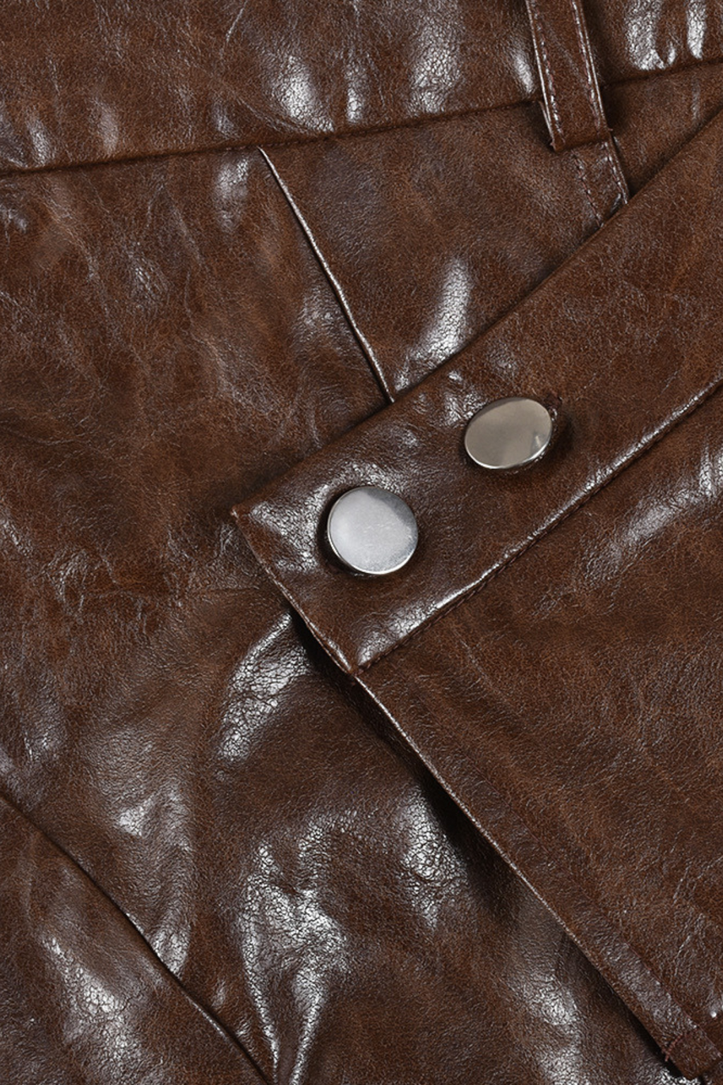 Daphne Cross Asymmetric Leather Skirt