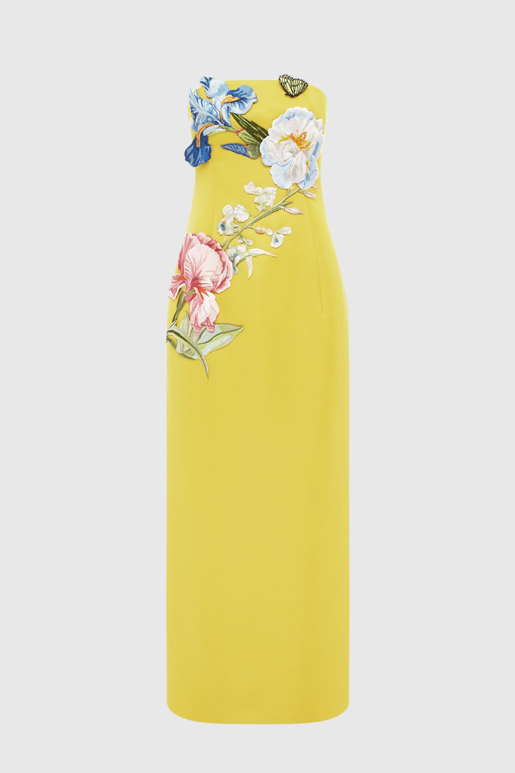Davion Floral Embroidered Strapless Maxi Dress