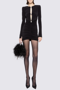 Denali Crystal Embellished Cutout Mini Dress