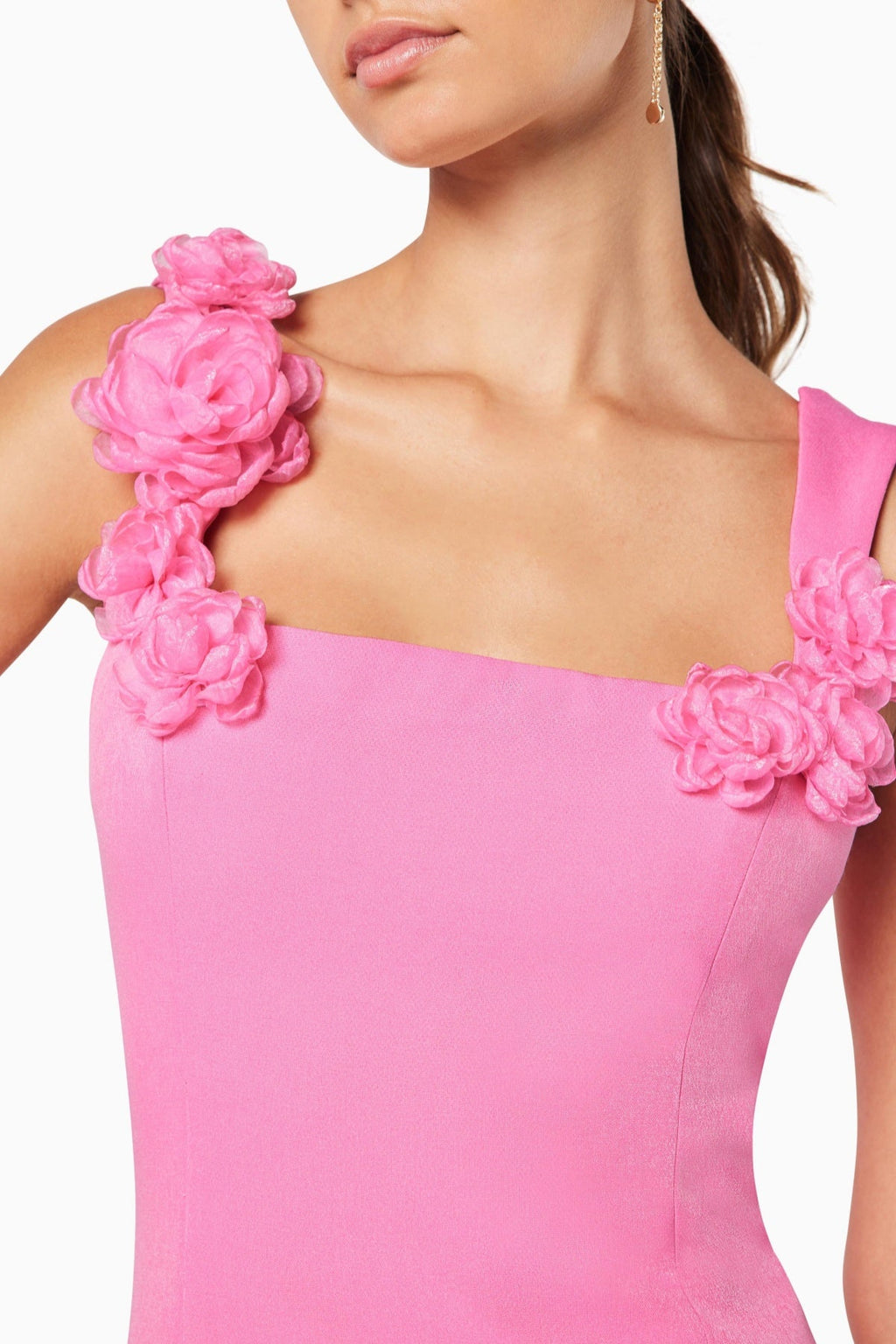 Dilanne Floral  Appliqué Mini Dress - Pink