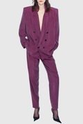 Durua Silk Oversize Blazer - Purple
