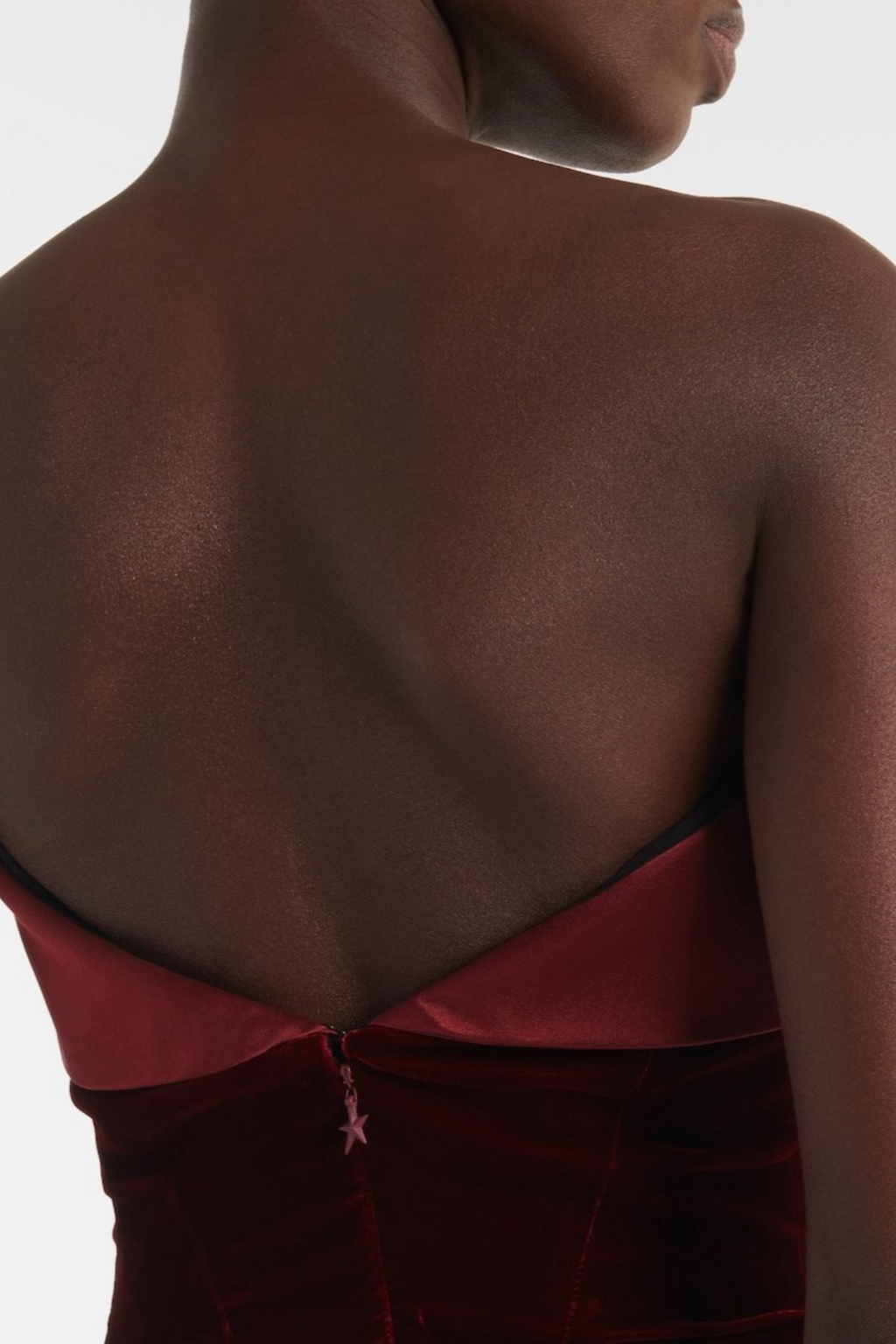 Eames Strapless Satin-trimmed Velvet Mini Dress - Wine