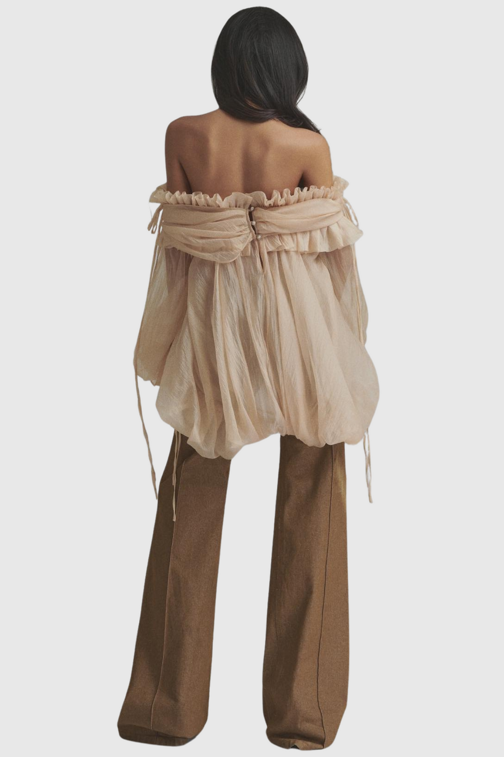 Brandlyn Off Shoulder Chiffon Ruffle Top