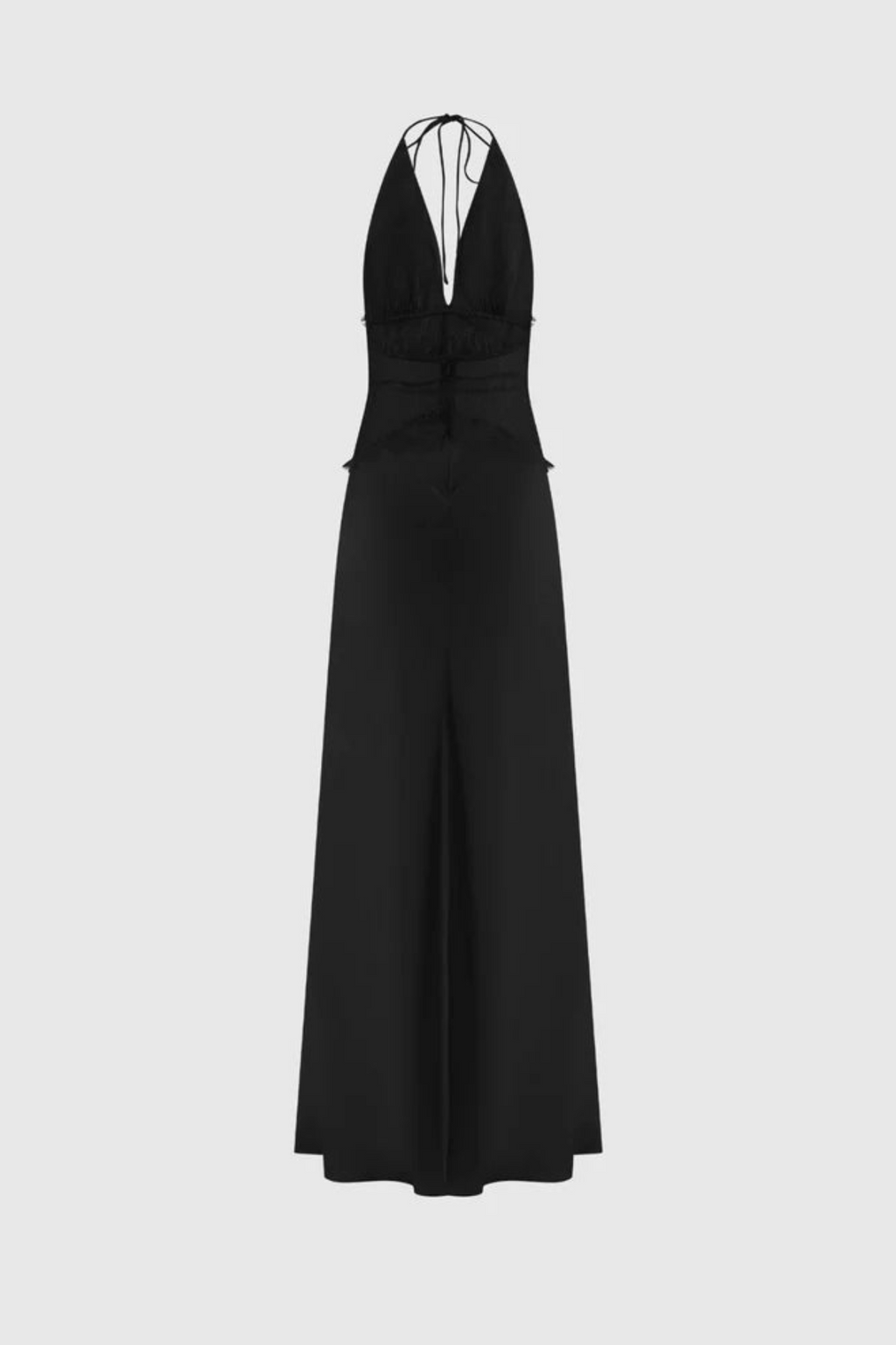 Edwiga Lace Halter Maxi Dress - Black