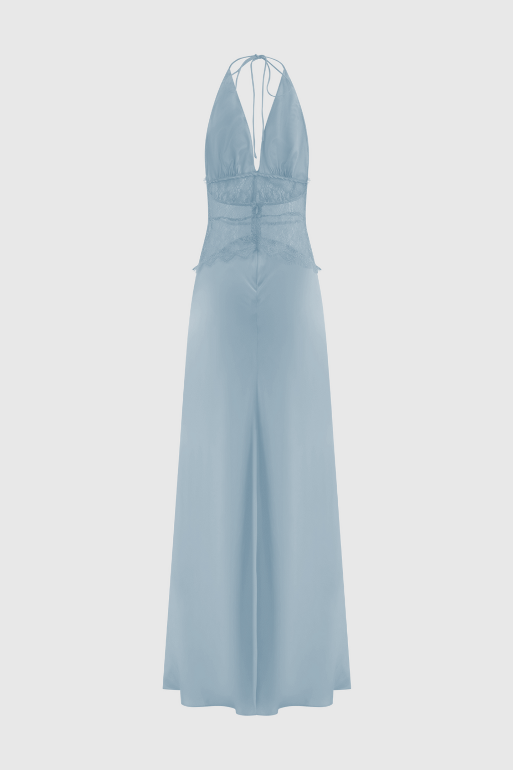 Edwiga Lace Halter Maxi Dress - Blue