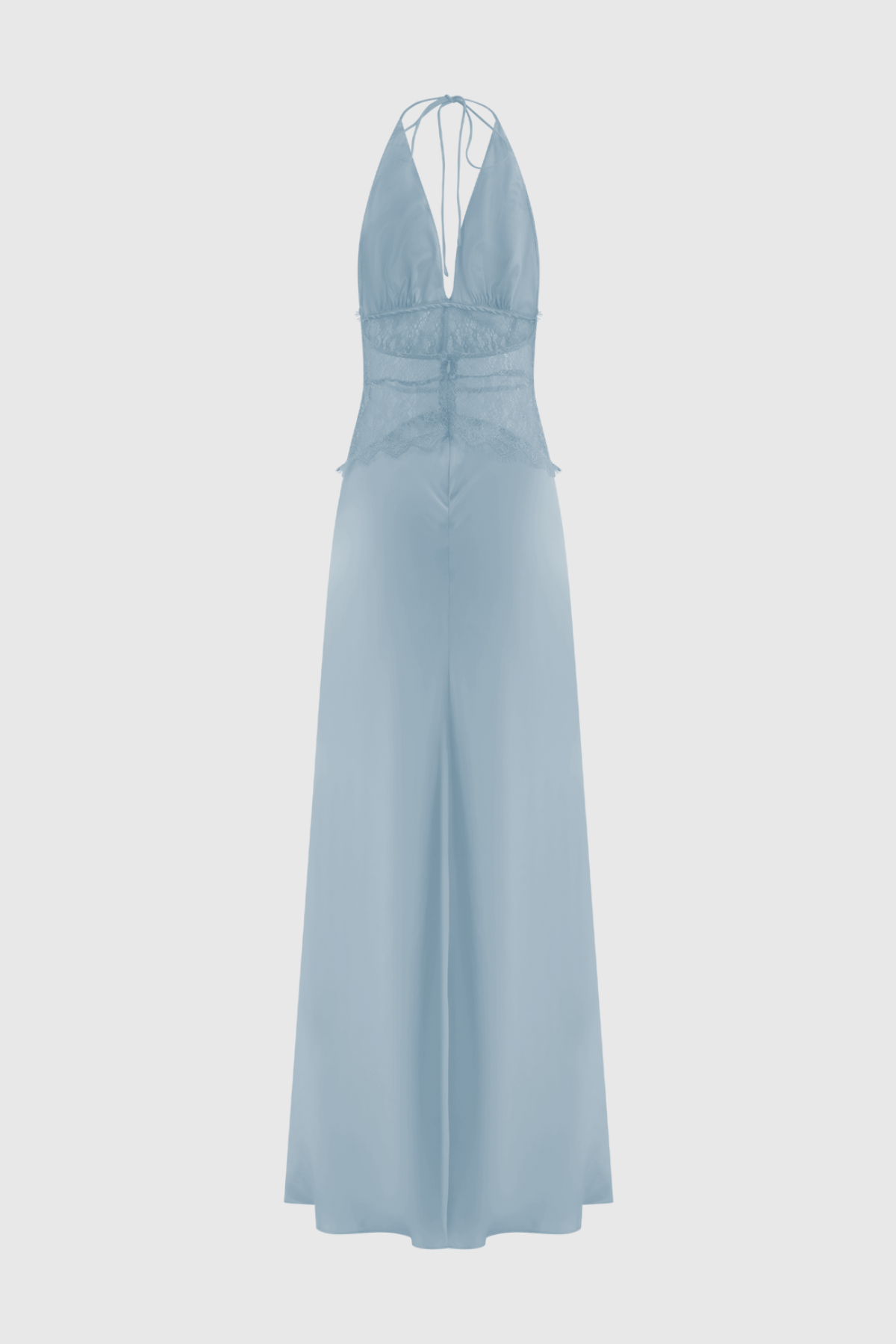 Edwiga Lace Halter Maxi Dress - Blue