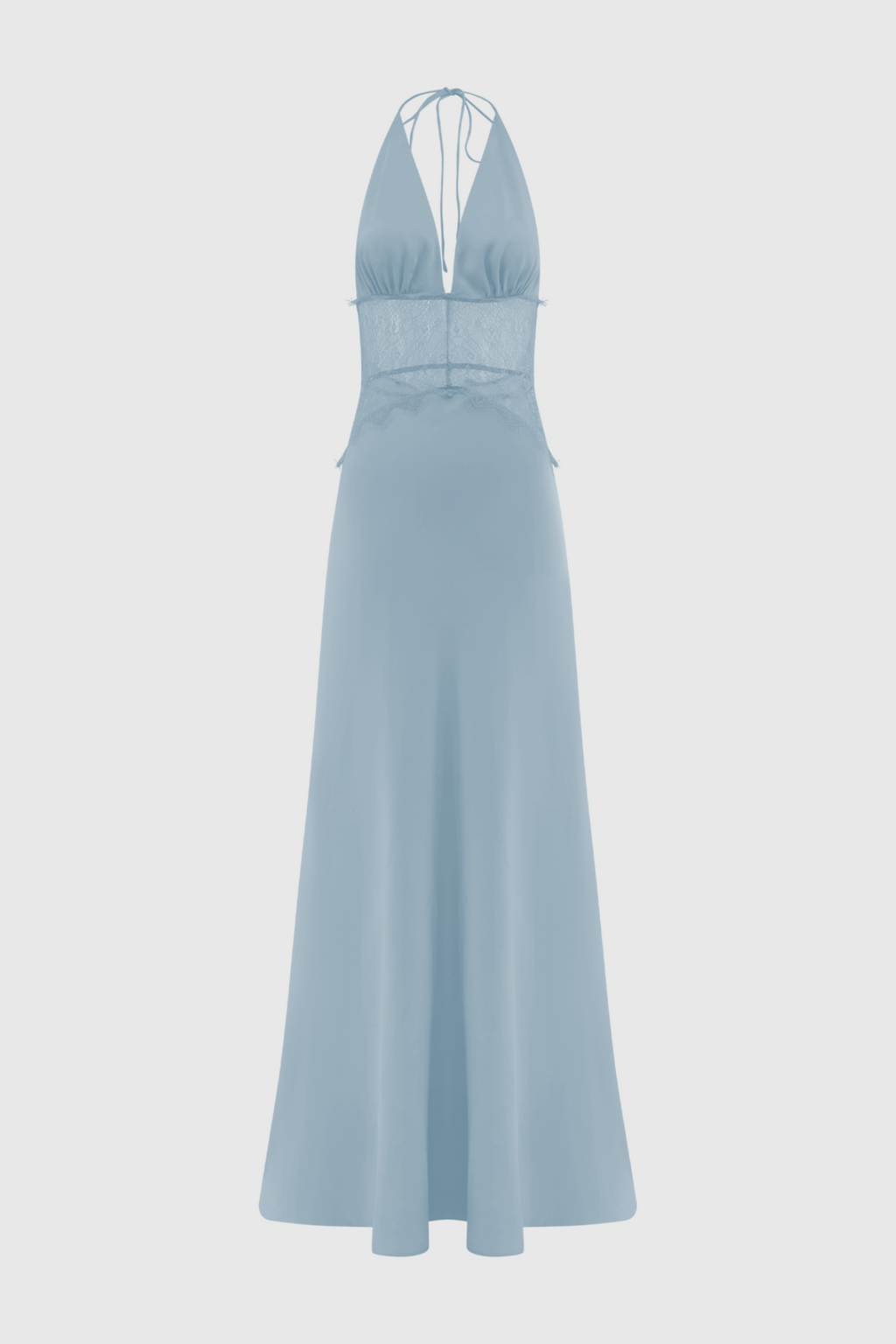 Edwiga Lace Halter Maxi Dress - Blue