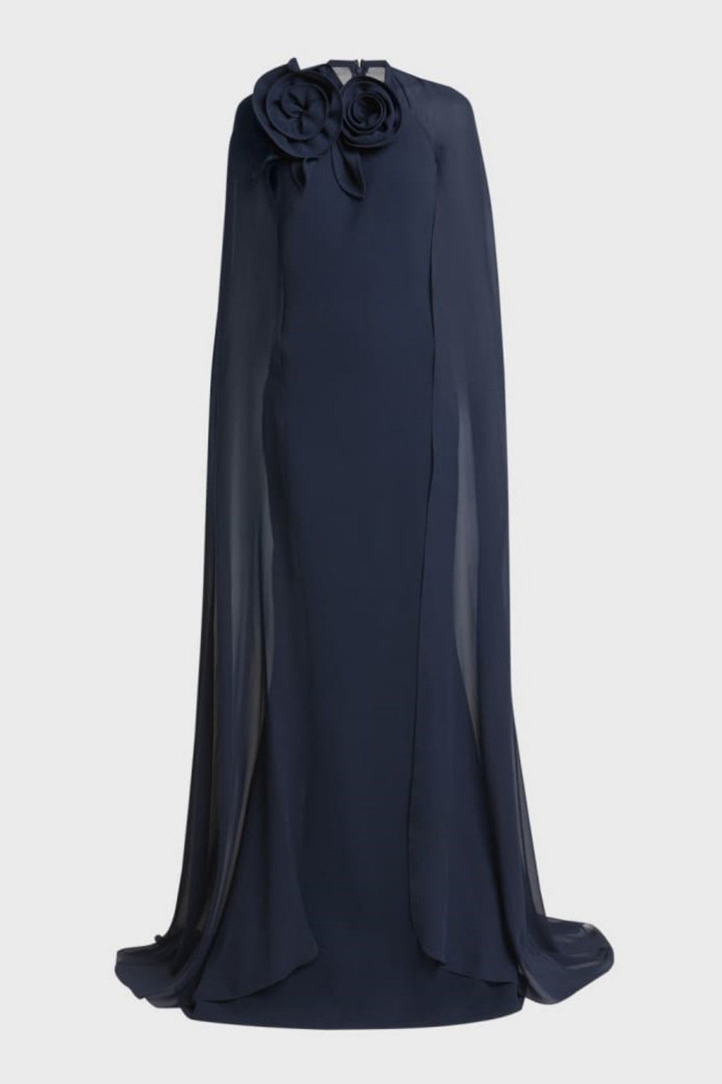 Ekateria Floral Appliqué Cape Sleeve Maxi Dress
