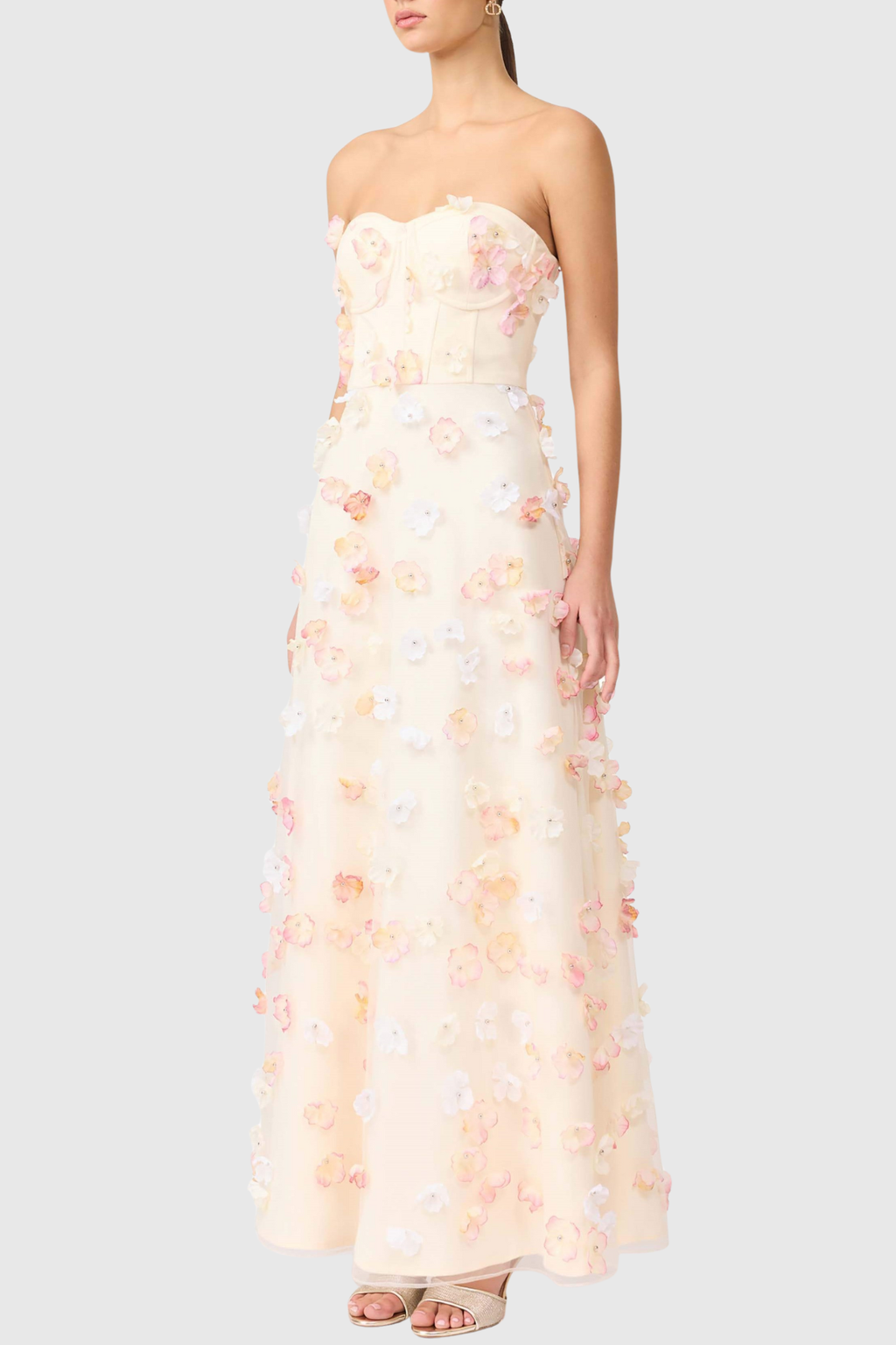 Elija Floral Strapless Maxi Dress