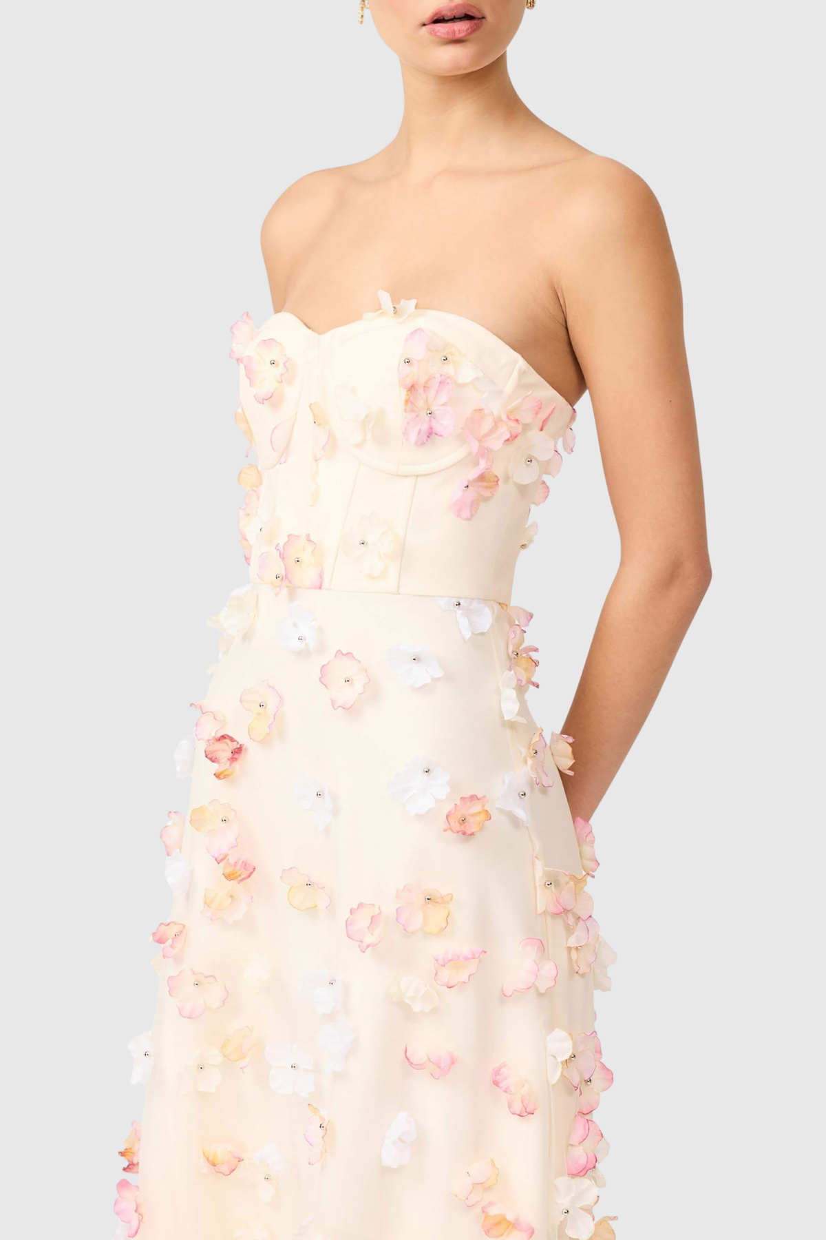 Elija Floral Strapless Maxi Dress