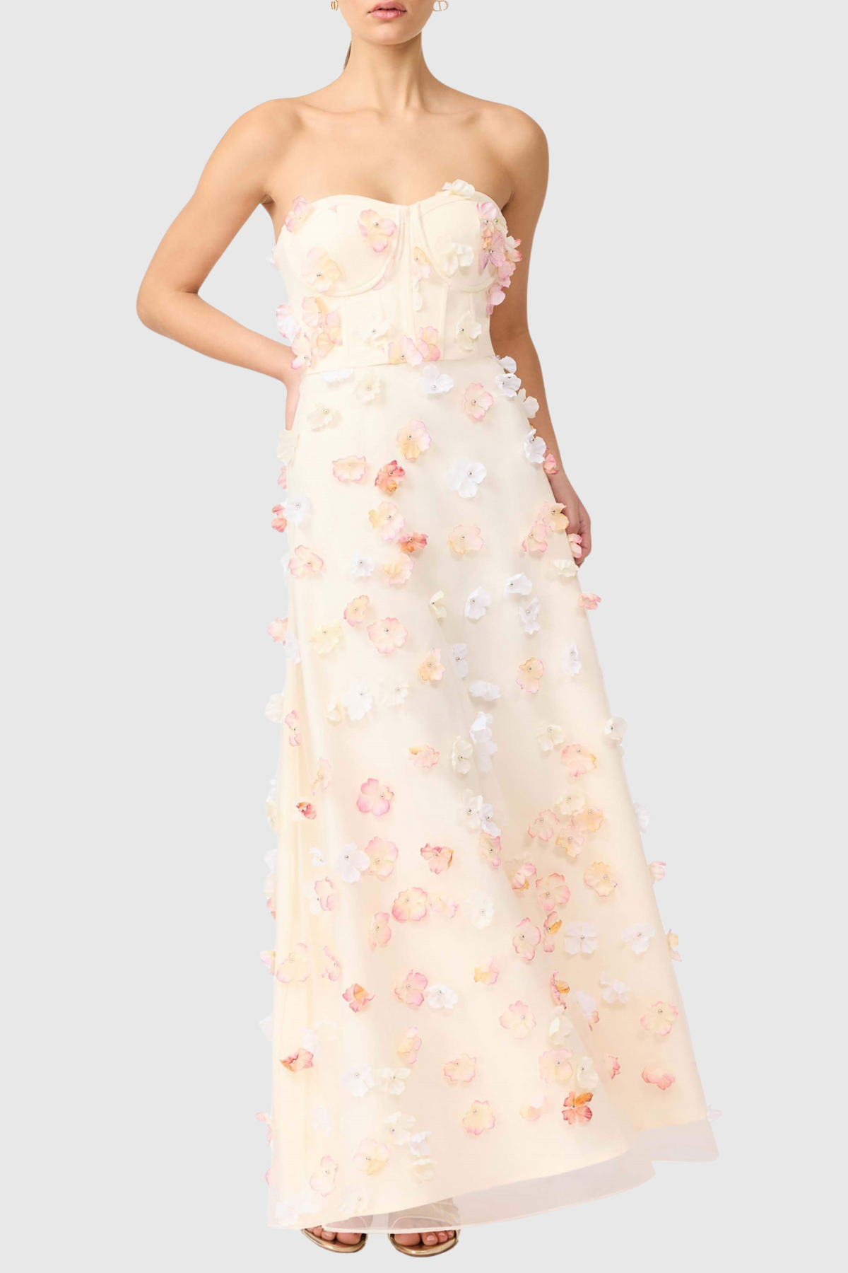 Elija Floral Strapless Maxi Dress