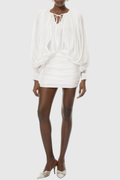 Elona Ruched Bodycon Mini Dress - White