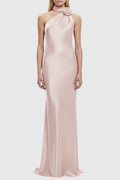 Emere Floral Wrap Satin Maxi Dress - Pink