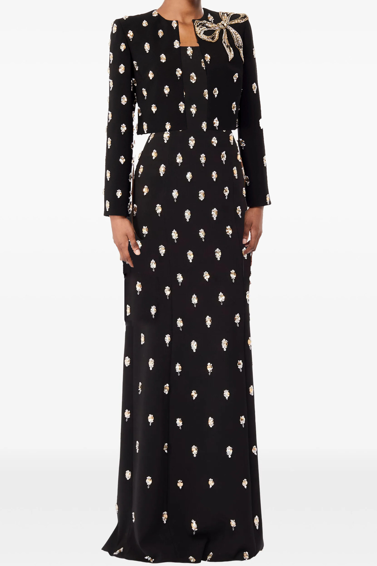 Emman Crystal Embellished Strapless Maxi Dress