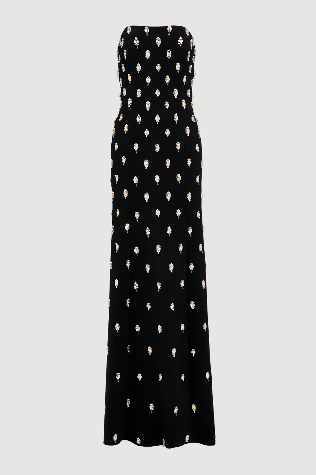 Emman Crystal Embellished Strapless Maxi Dress