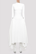 Eorkone Symmetric Draped Maxi Dress - White