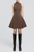 Eorkone Symmetric Draped Mini Dress - Brown