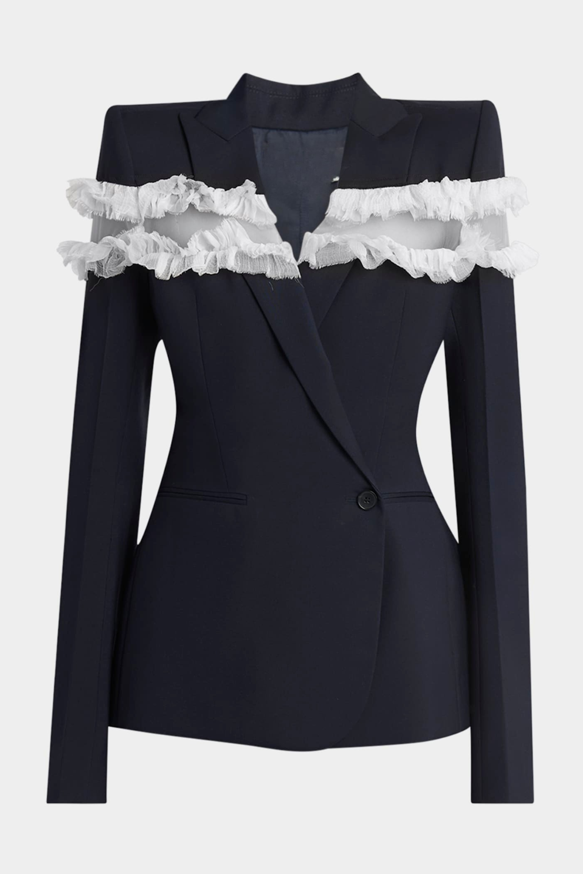 Erasas Lace Ruffle Blazer & Pants Set