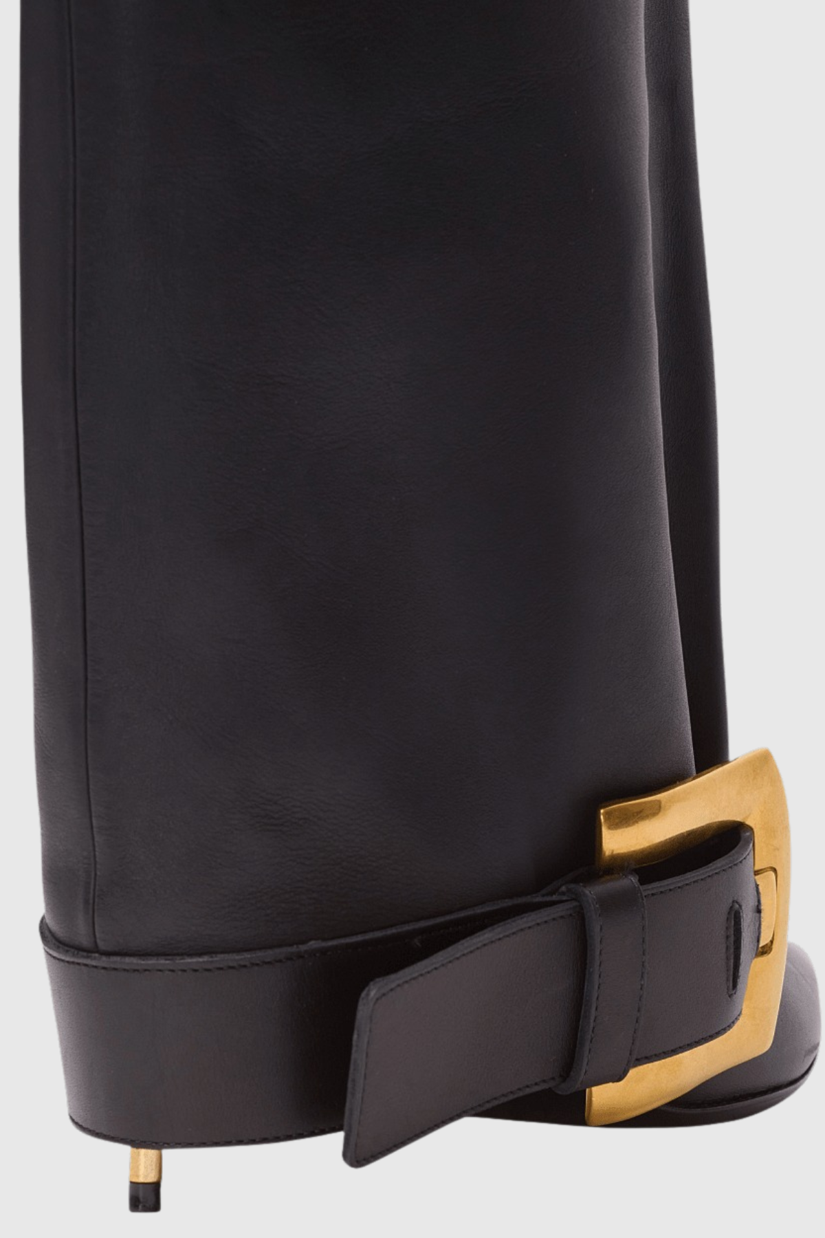 Erila Gold Buckle Knee Hight Boots - Black