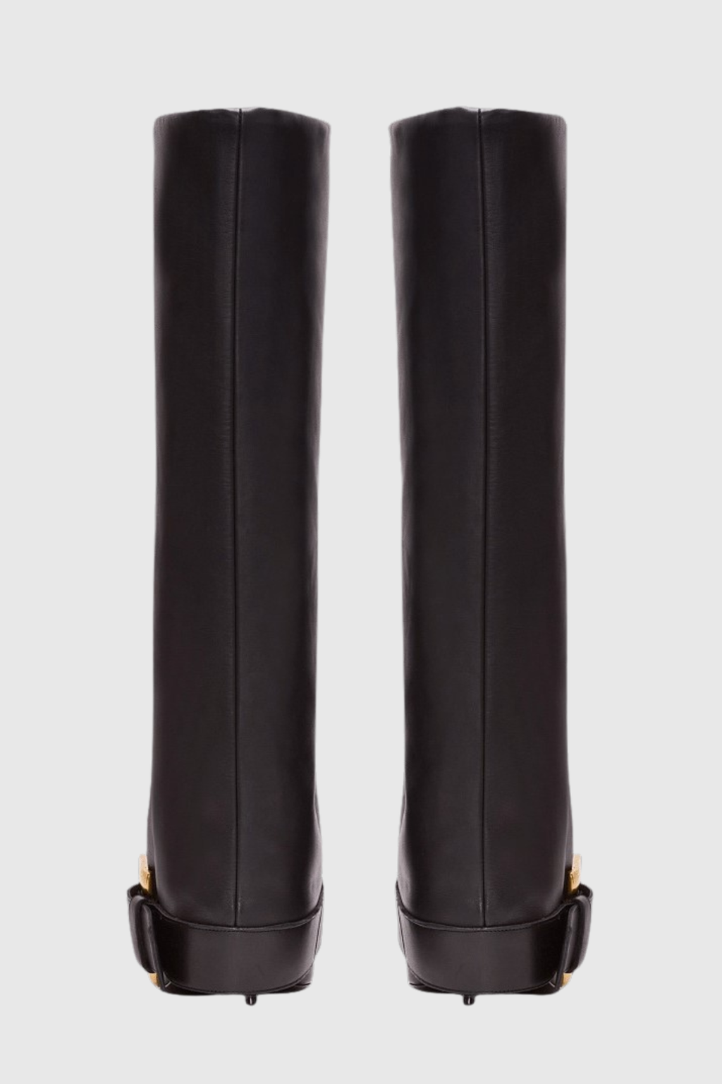 Erila Gold Buckle Knee Hight Boots - Black