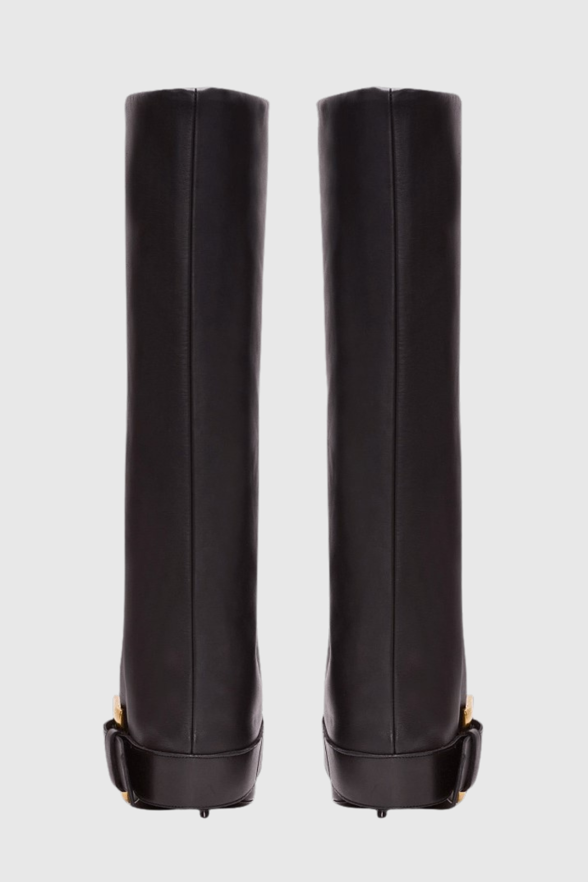 Erila Gold Buckle Knee Hight Boots - Black