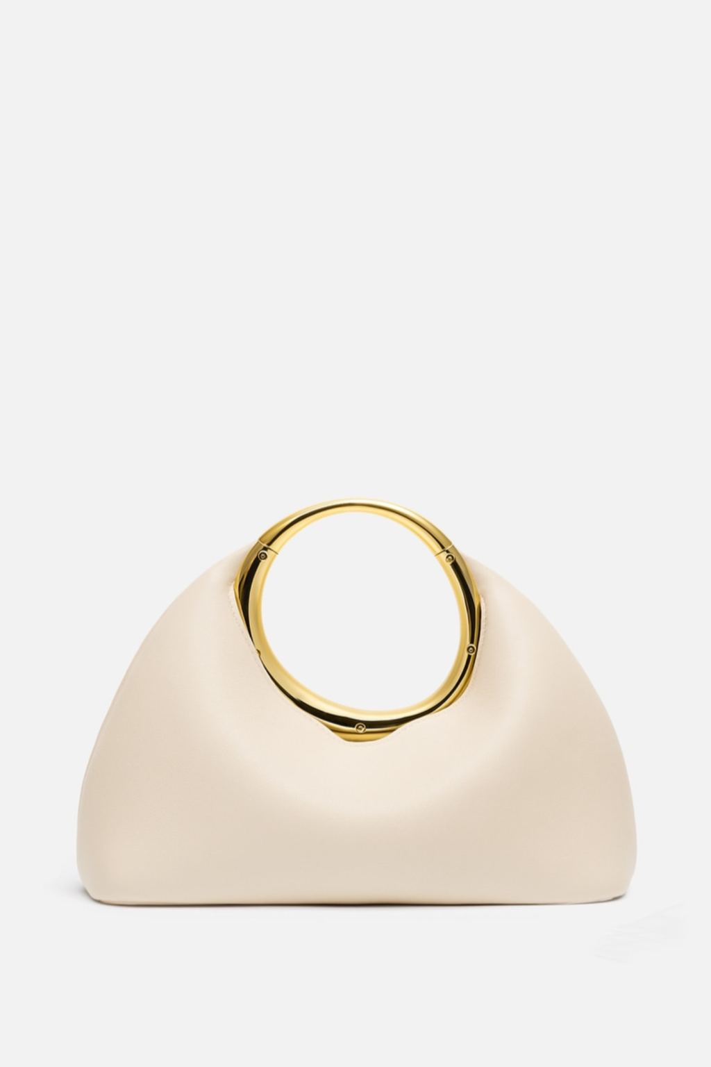 Esme Circle Leather Clutch - White