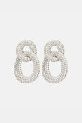 Evier Crystal Link Earrings - Silver