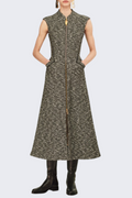 Fawana Sleeveless Zip-up Midi Dress