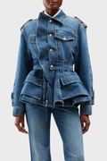 Fraser Asymmetric Ruffle Denim Jacket