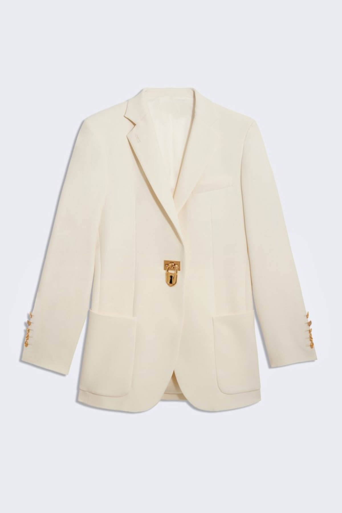 Giacomo Padlock Embellished Blazer - White