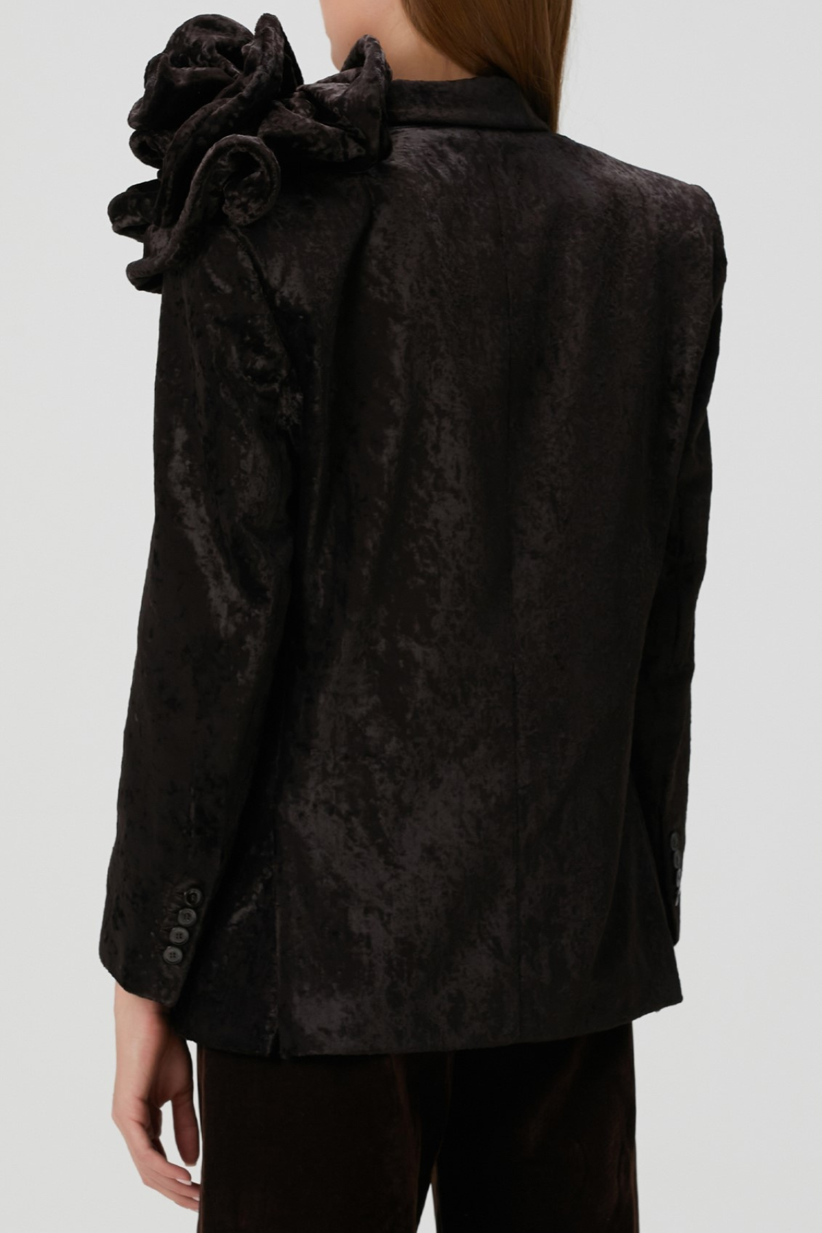 Habib Floral Appliqué Velvet Blazer