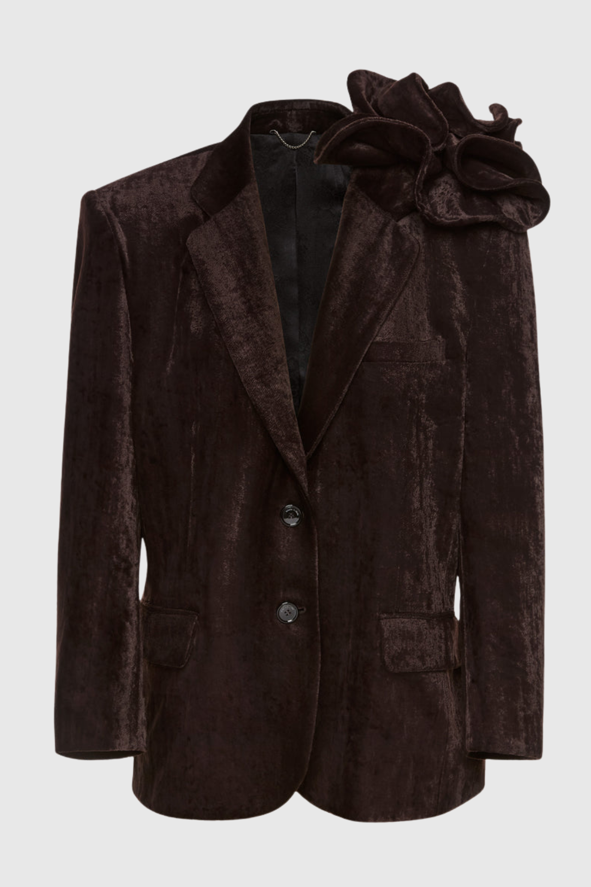 Habib Floral Appliqué Velvet Blazer