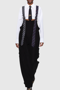Hadye Tie Cargo Overalls - Black