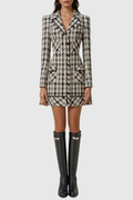 Halea Houndstooth Tweed Mini Dress