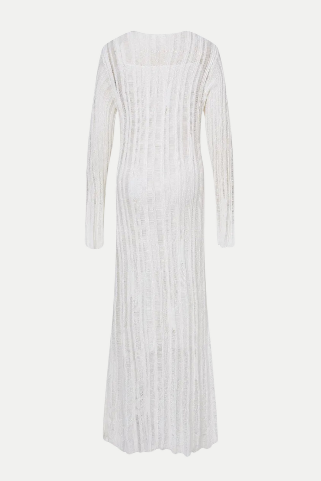 Hilaria Rose Handcrafted Knit Midi Dress - White