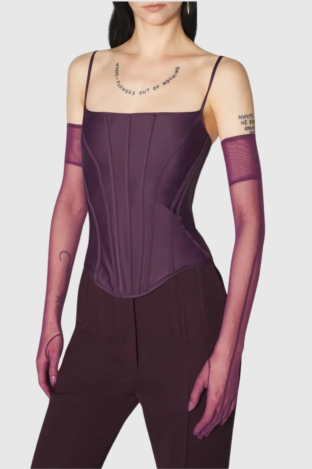 Hiram Boned Bustier - Purple