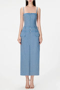Hullar Denim String Midi Dress