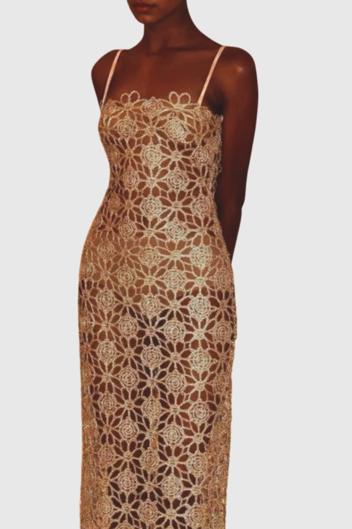 Isak Floral Crochet Midi Dress
