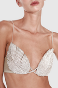 Jackia Leaf Crystal Bralette - Silver