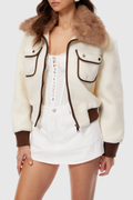 Jarah Faux Fur Lapel Jacket